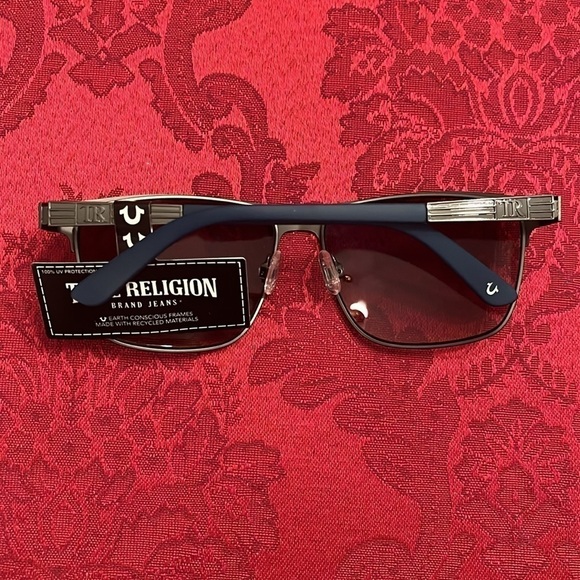 Brand New True Religion Brown Matte Metal Square Sunglasses 100% UV Protection - Picture 10 of 16